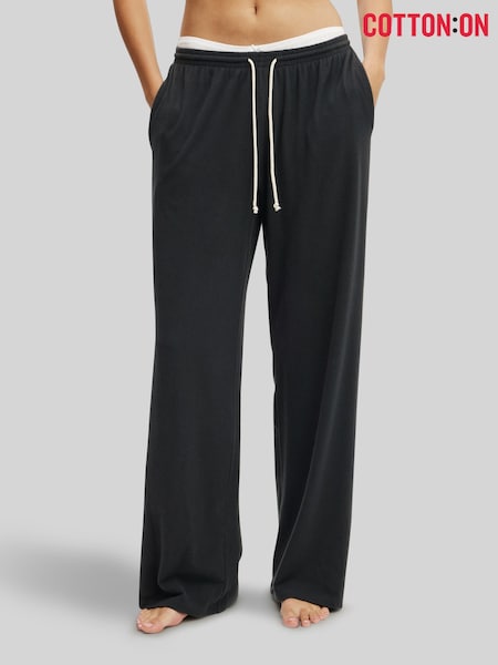 Cotton On Black Light Weight Super Soft Wide Leg Trousers (H45387) | £25