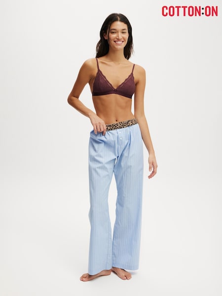 Cotton On Blue Boyfriend Wide Leg Boxer Trousers (H45396) | £25