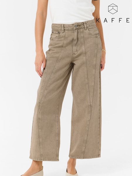 Kaffe Natural KArania High Waisted Straight Leg 100% Cotton Jeans (H45454) | £90