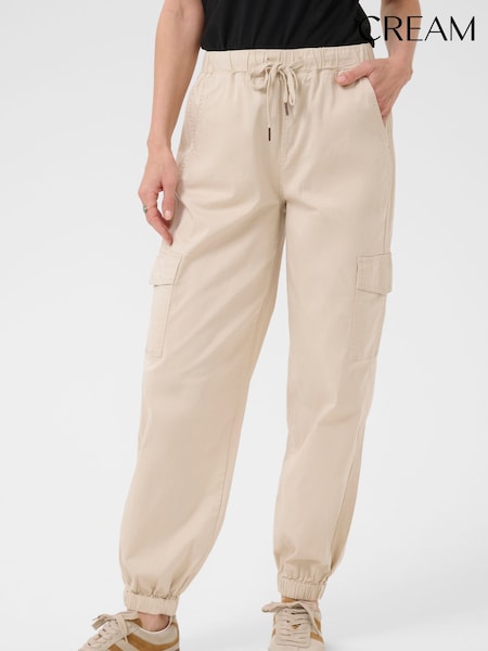 Cream Natural CROtilie Drawstring Waist Trousers (H45483) | £65
