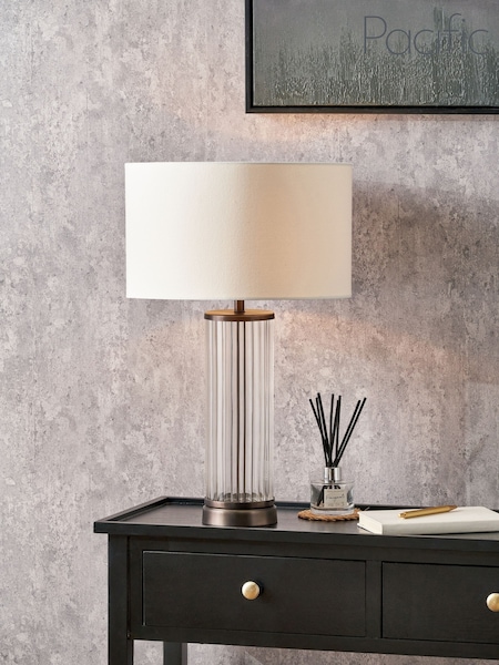 Pacific Lifestyle Clear Ciara Glass and Metal Table Lamp (H45504) | £245