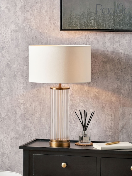 Pacific Lifestyle Clear Ciara Glass and Metal Table Lamp (H45510) | £245