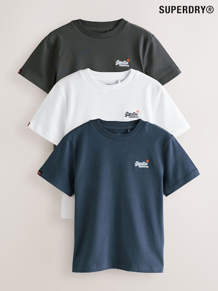 Superdry Navy/White T-Shirts 3 Pack (H45665) | £26 - £28