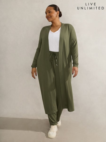 Live Unlimited Green Curve Lightweight Supersoft Maxi Cardigan (H45671) | £59