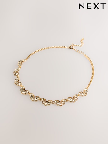 Gold Tone Sparkle Jewel Necklace (H45735) | £16