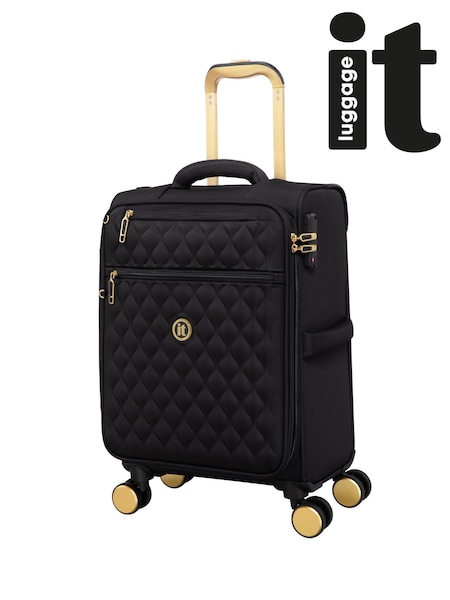 IT Luggage Glimmering Expandable Cabin Black Suitcase with TSA Lock (H45833) | £60