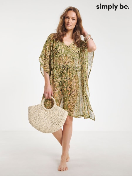 Simply Be Green Magisculpt Maxi Beach Kaftan (H45839) | £32