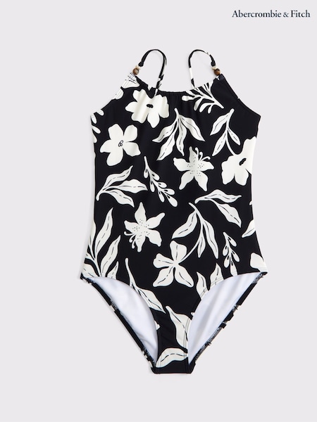 Abercrombie & Fitch Cinched Beaded Black Swimsuit (H45853) | £39