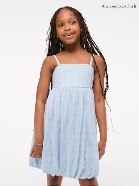 Abercrombie & Fitch Blue High Neck Sequin Mini Dress (H45887) | £56