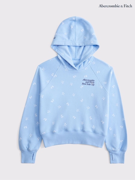 Abercrombie & Fitch Blue Pattern Logo Popover Hoodie (H45889) | £39