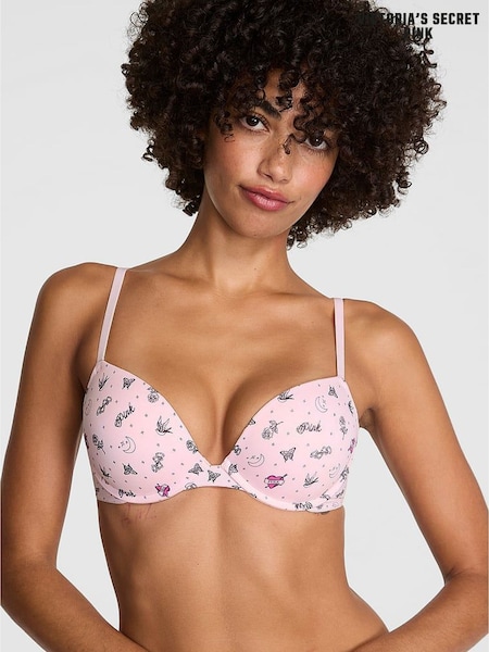 Victoria's Secret PINK Pink Tattoo Print Super Push Up Bra (H45978) | £29