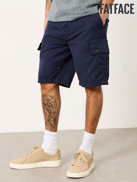 FatFace Brecon Navy Garment Dye Cargo Shorts (H45992) | £49.50