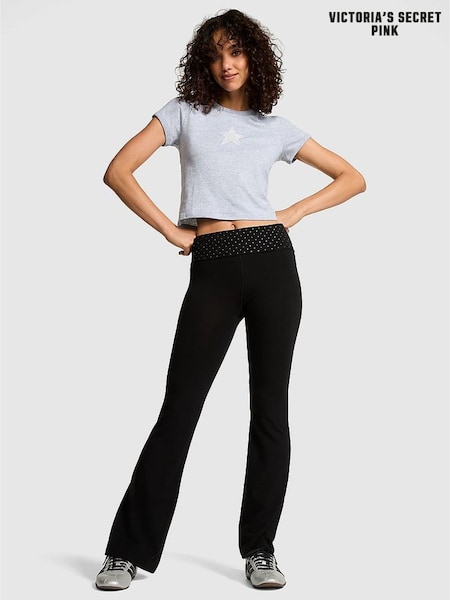 Victoria's Secret PINK Black Foldover Leggings (H46009) | £45