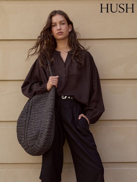 Hush Black Linen Blend Lya Bermuda Shorts (H46164) | £75