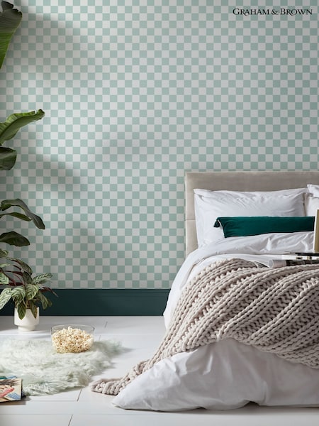 Graham & Brown Mint Envy Check Me Out 10M Wallpaper (H46231) | £42