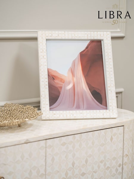 Libra Interiors White Aspen Bone Inlay Photo Frame 11x14 (H46323) | £80