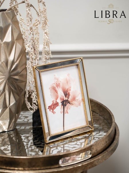 Libra Interiors Gold Danes Photo Frame Mirror Polyresin 13x18cm (H46334) | £35