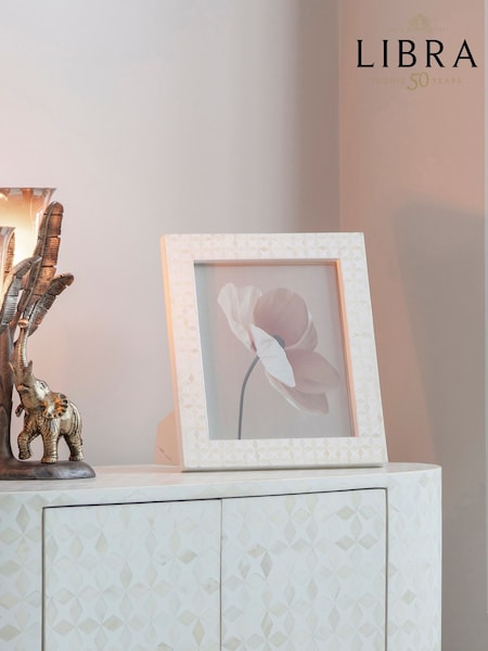 Libra Interiors White Aspen Bone Inlay Photo Frame 8x10 (H46336) | £40