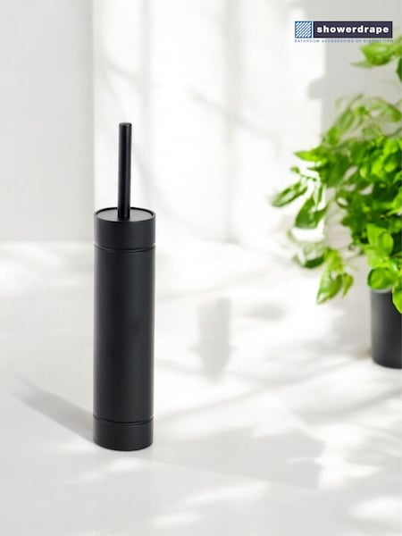 Showerdrape Black Draco Slimline Toilet Brush & Holder (H46356) | £21