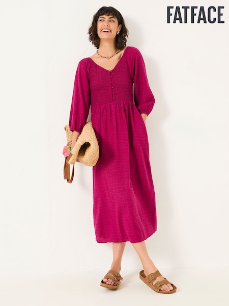FatFace Adele Plum Purple Midi Dress (H46459) | £69