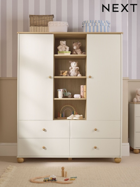 Natural Cream Kids Hutton Super Wide 4 Drawer Double Wardrobe (H46506) | £799