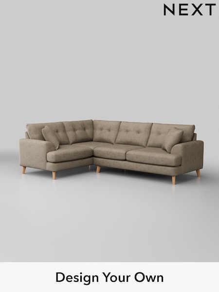 Monza Faux Leather Easy Clean/Mink Brown Parker Buttoned Back (H46575) | £2,375