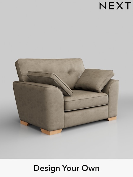 Monza Faux Leather Easy Clean/Mink Brown Stamford Buttoned Back (H46582) | £899