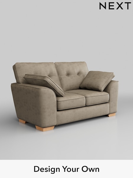 Monza Faux Leather Easy Clean/Mink Brown Stamford Buttoned Back (H46582) | £1,099