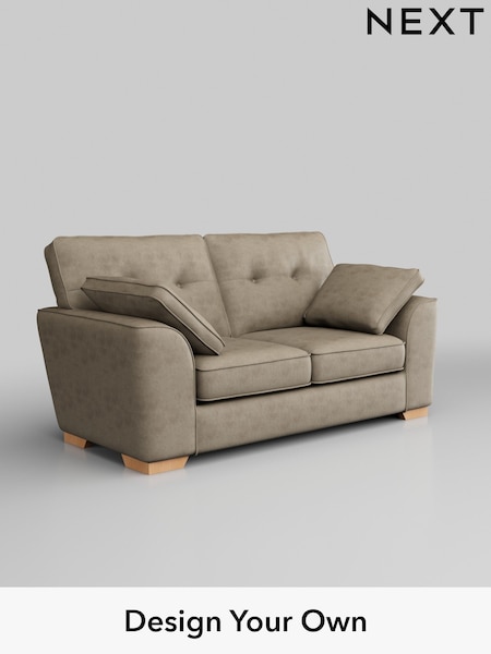 Monza Faux Leather Easy Clean/Mink Brown Stamford Buttoned Back (H46582) | £1,199