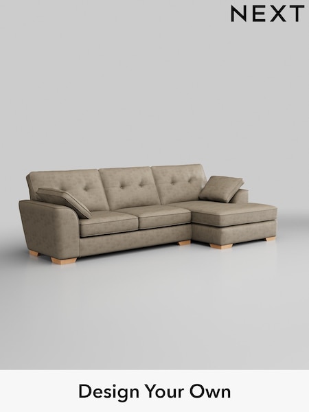Monza Faux Leather Easy Clean/Mink Brown Stamford Buttoned Back (H46582) | £2,025