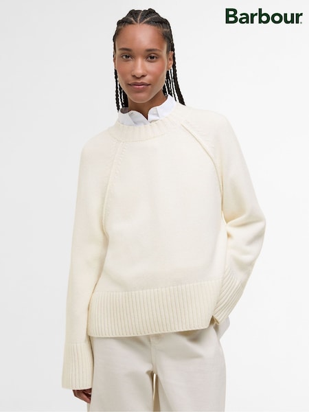 Barbour® Cream Ashdon Knitted Jumper (H46589) | £90