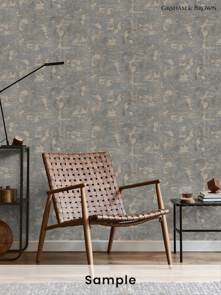Graham & Brown Steel Gold Boutique Ornamental Texture A4 Wallpaper Sample (H46633) | £1