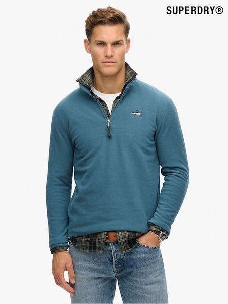 Superdry Blue Half Zip Polar Fleece (H46643) | £50