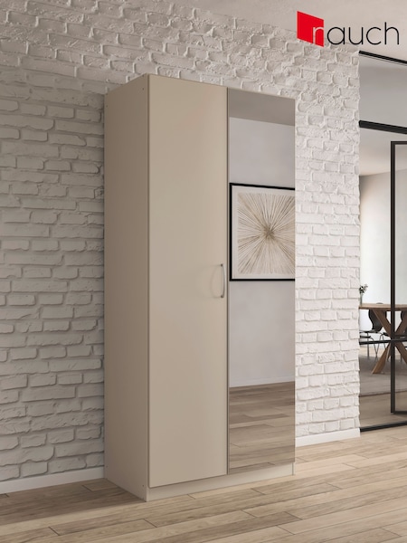Rauch Champagne Cameron Wood and Mirror Semi Fitted Double Wardrobe (H46700) | £449