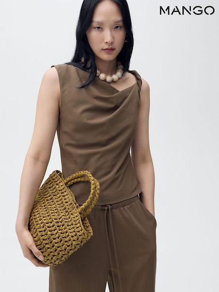Mango Brown Sleeve Detail Top (H46811) | £26