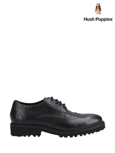Hush Puppies Gabi Lace Up Senior Black Shoes (H46851) | £52