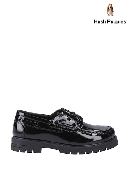 Hush Puppies Junior  Lucy Patent Black Shoes (H46855) | £56