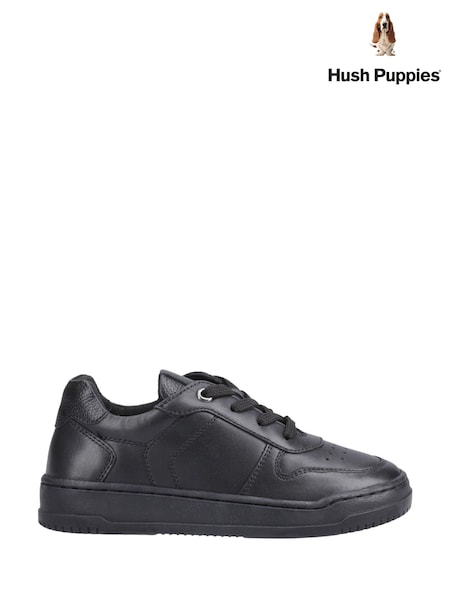 Hush Puppies Senior Dougie Lace Black Shoes (H46859) | £63
