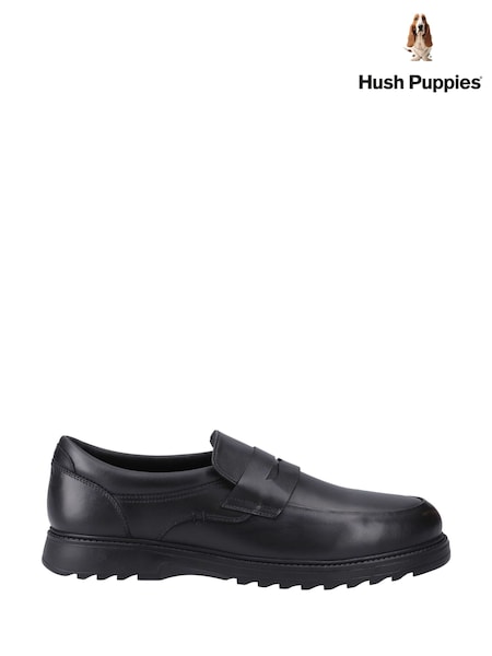 Hush Puppies Senior Rocco Black Loafers (H46863) | £60