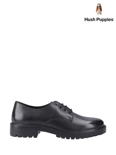Hush Puppies Aubrey Lace Up Senior Black Shoes (H46869) | £63