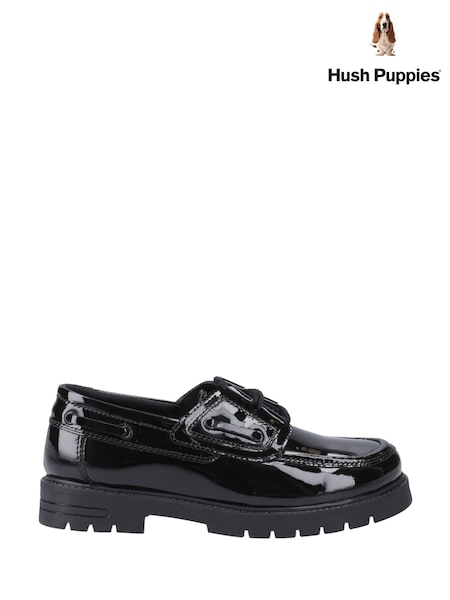 Hush Puppies Senior Lucy Patent Black Shoes (H46878) | £56