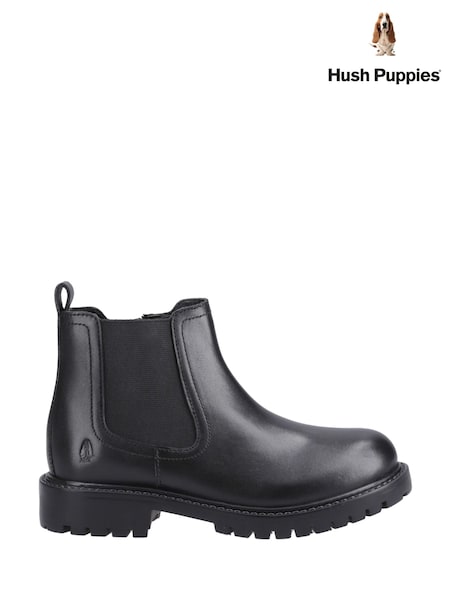 Hush Puppies Junior Ariella Chelsea Black Boots (H46880) | £52