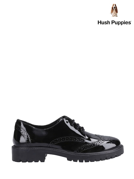 Hush Puppies Senior  Athena Patent Black Shoes (H46885) | £65