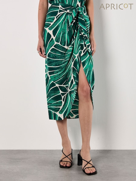 Apricot Green Oversized Cockle Wrap Tie Skirt (H46889) | £37