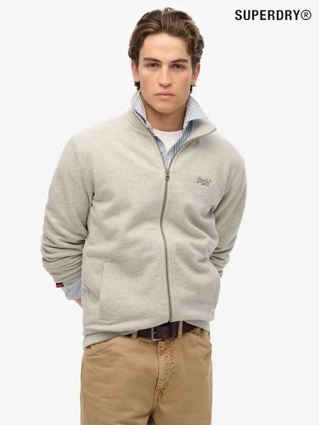 Superdry Grey Essential Logo 100% Cotton Track Jacket (H46897) | £50