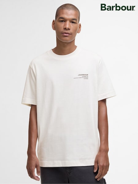 Barbour® White Parkend Photographic Relaxed T-Shirt (H47058) | £40