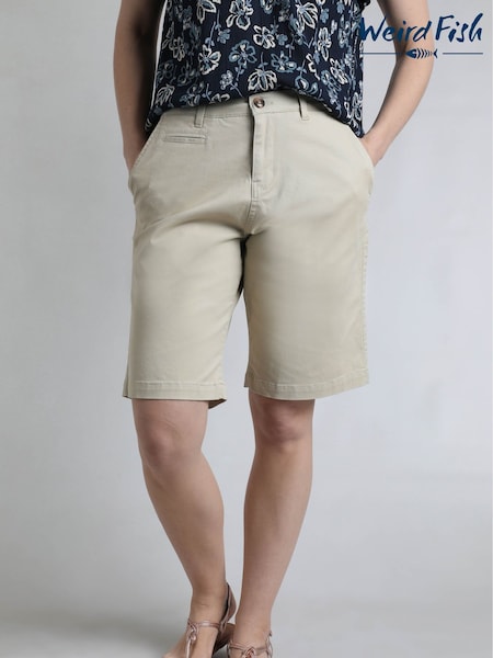 Weird Fish Cream Annalise Knee Length Chino Shorts (H47101) | £40