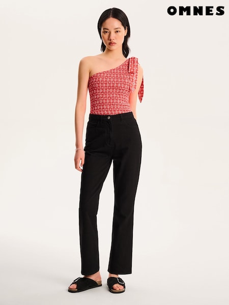 Omnes Black Sarah Jane 100% Cotton Cropped Flare Jeans (H47198) | £59