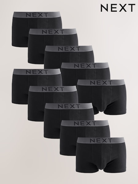 Black 10 pack Hipster Boxers 4 Pack (H47236) | £44