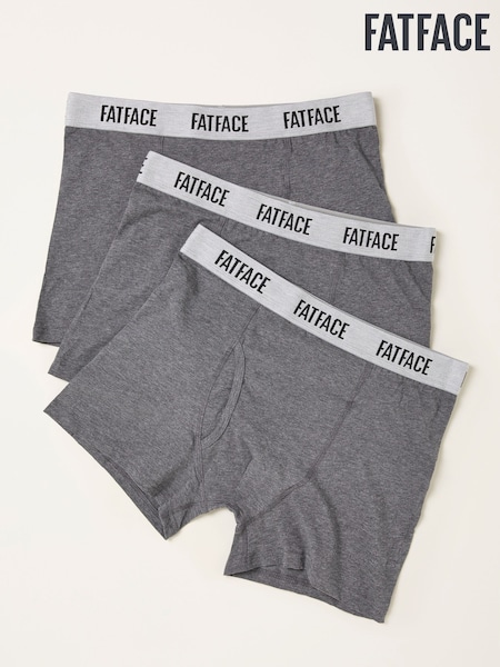 FatFace Grey 3 Pairs of Plain Boxers (H47255) | £30